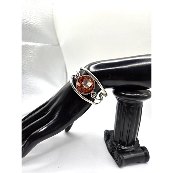 Vintage Alpaca MEXICO sterling and mother of pearl cuff bracelet signed - Picture 5 of 5